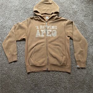 Bape Tan Zip Up Hoodie